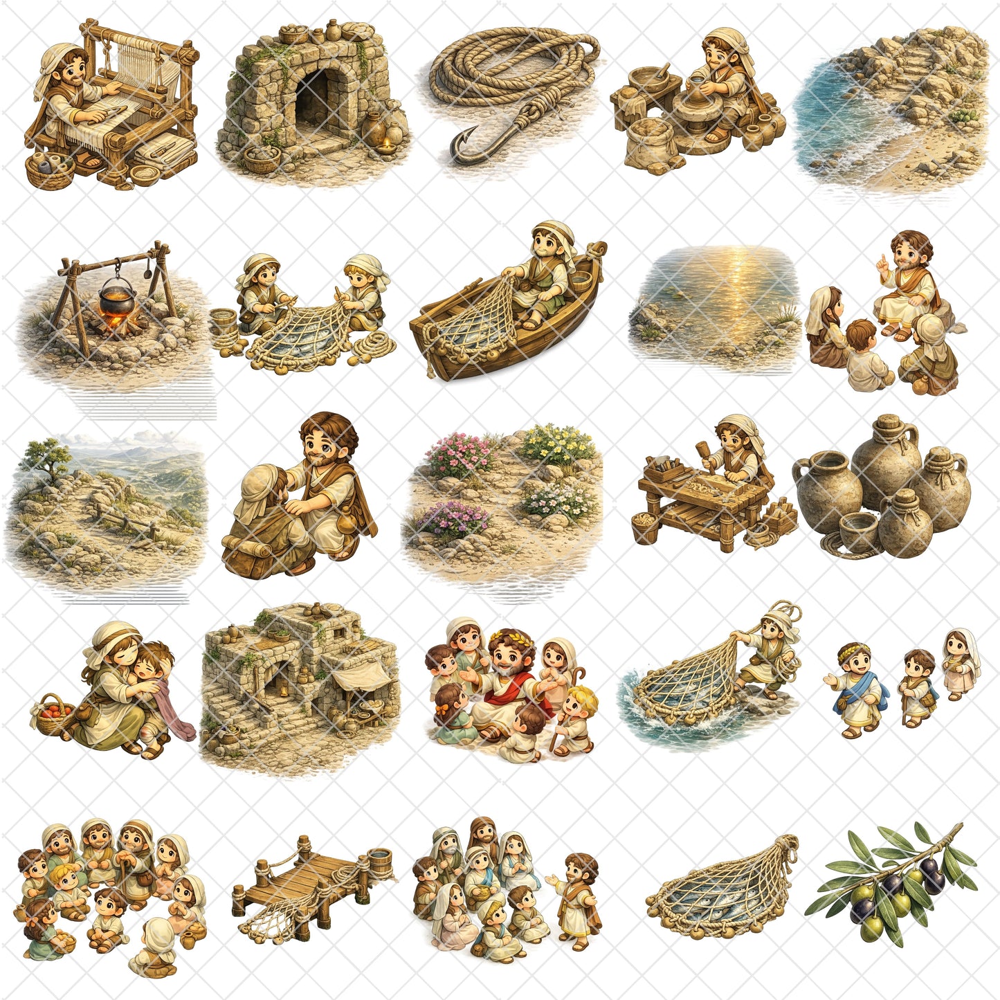 New Testament 3D Clipart PNG Bundle – 66 Bible Scene Graphics for Sunday School, Church & Christian Lessons