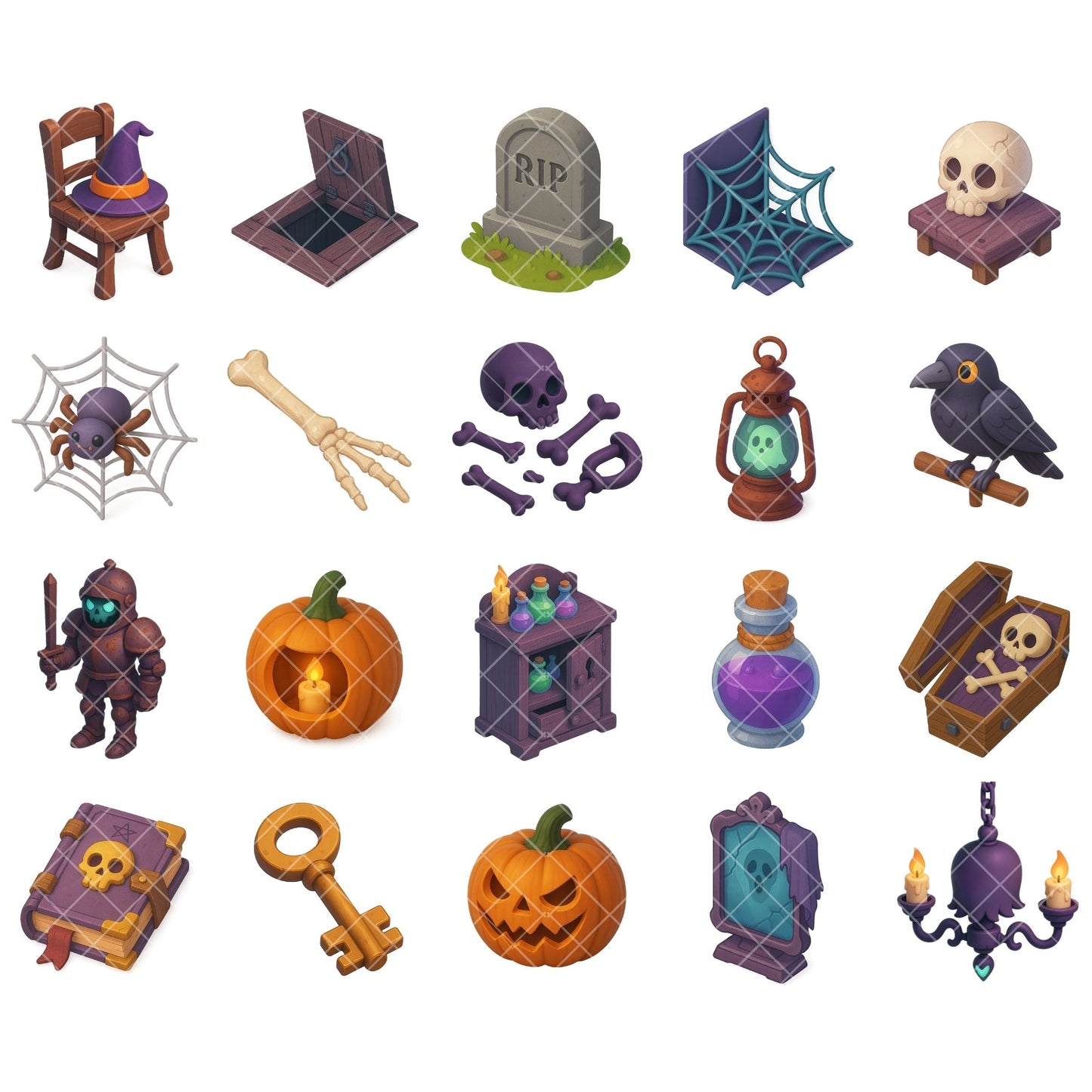 Haunted House Clipart PNG – Spooky Halloween Props & Gothic Decor | 3D Haunted Mansion Art (50 Files)