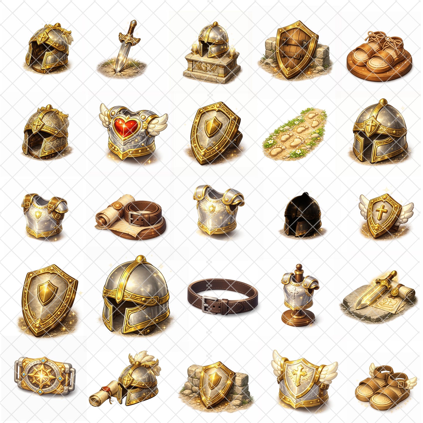 Armor of God 3D Clipart PNG Bundle – 60 Christian Graphics from Ephesians 6 for Sunday School & Bible Teaching