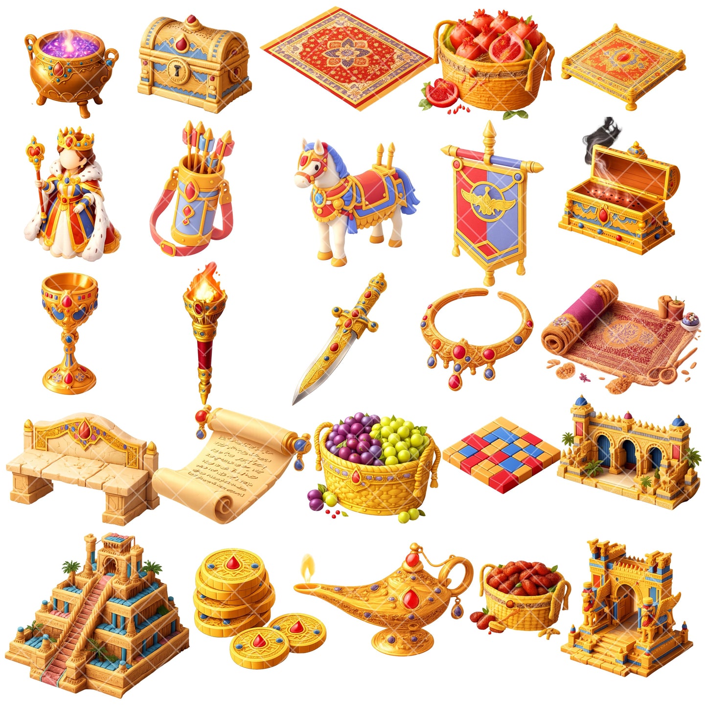 Persian Empire Clipart Bundle – 55 Ancient History 3D PNG Files for Education, Crafts & Classroom Decor