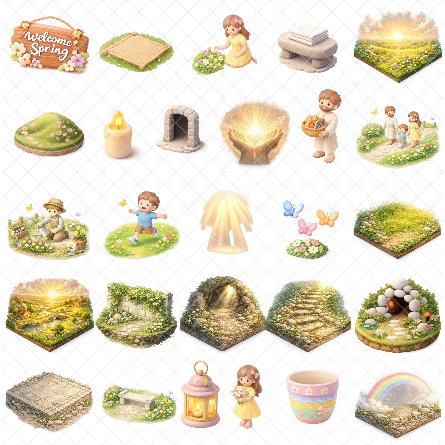 Easter 3D Clipart PNG Bundle – 75 Spring & Christian Graphics for Church, Classroom & Crafts