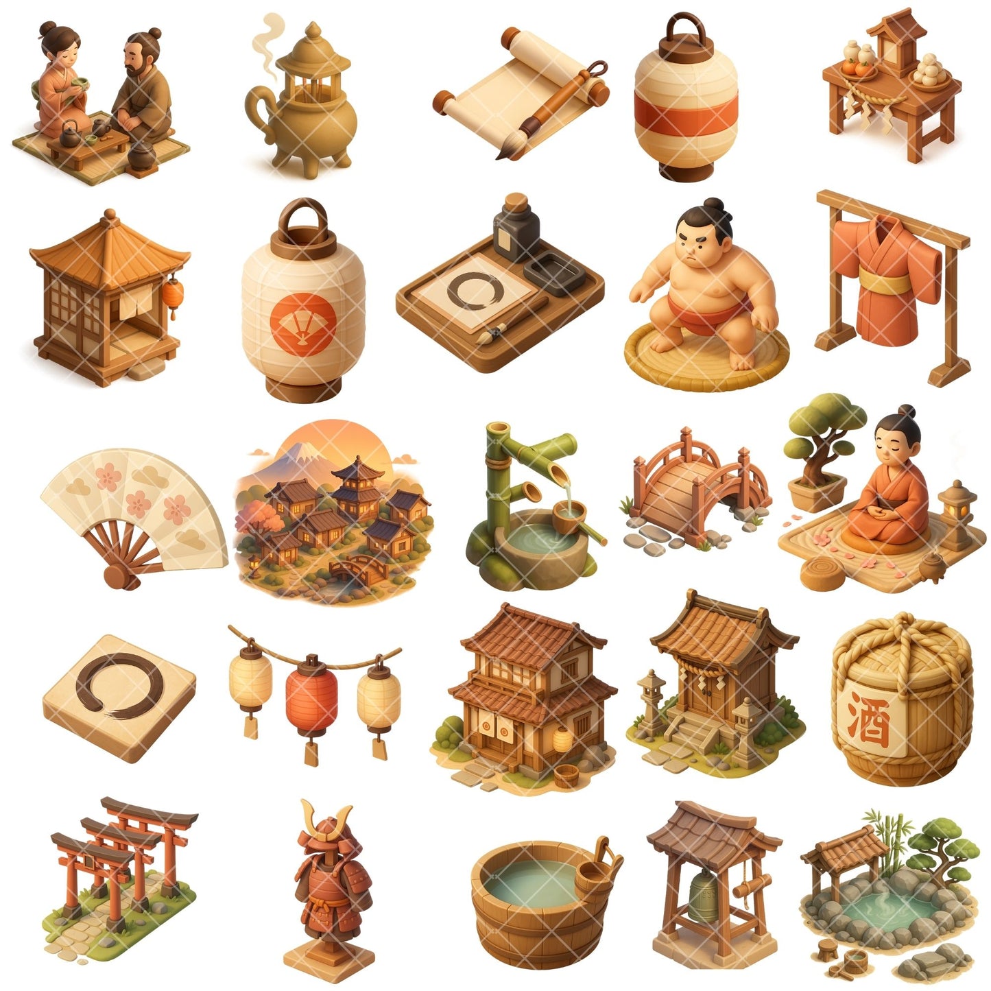 Japanese Zen Garden Clipart PNG – Asian Village, Pagoda & Temple Art | Meditation & Wellness Designs (65 Files)