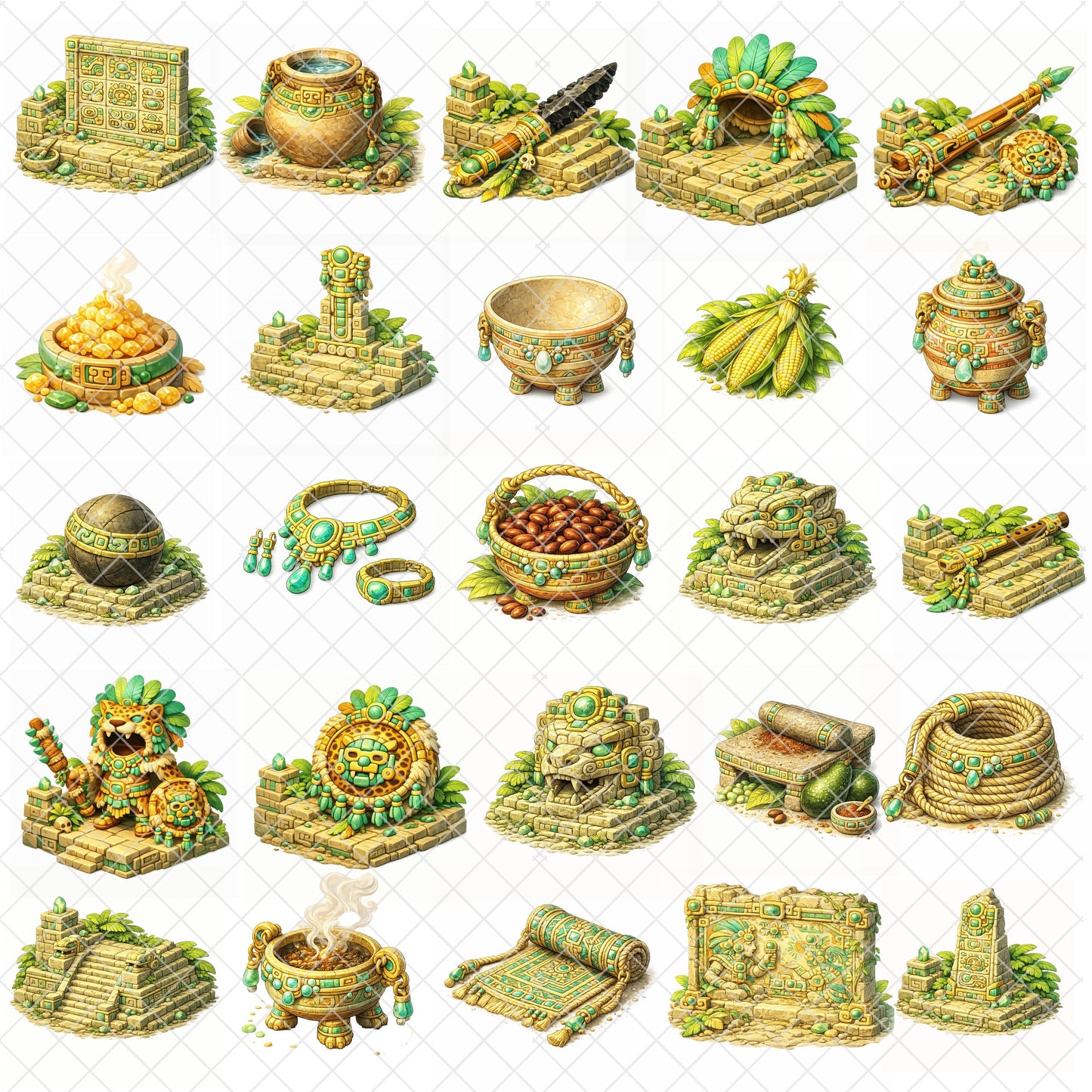 Maya Civilization 3D Clipart PNG Bundle – 55 Ancient Mayan History Graphics for Classroom & Homeschool