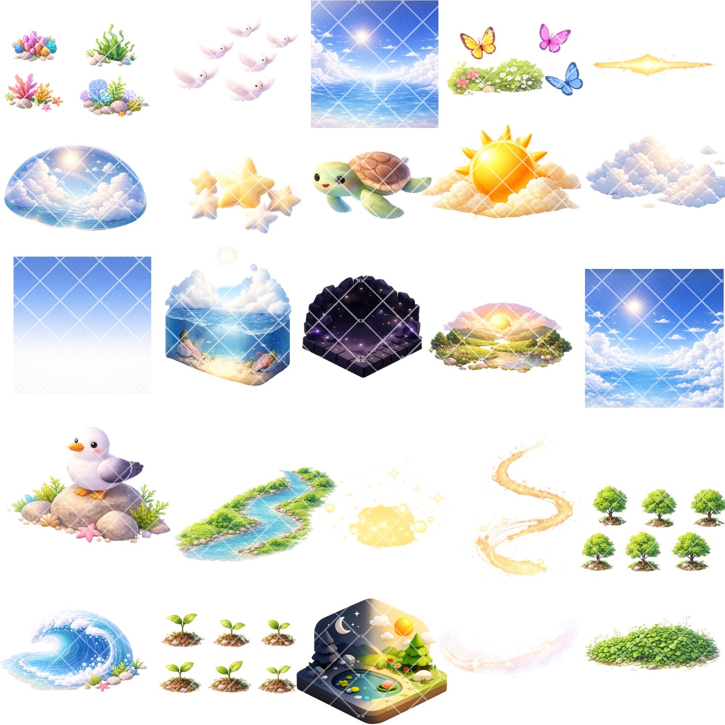 Creation Story Clipart – 60 Biblical PNG Files – Genesis Bible Lesson Graphics for Sunday School & Christian Homeschool