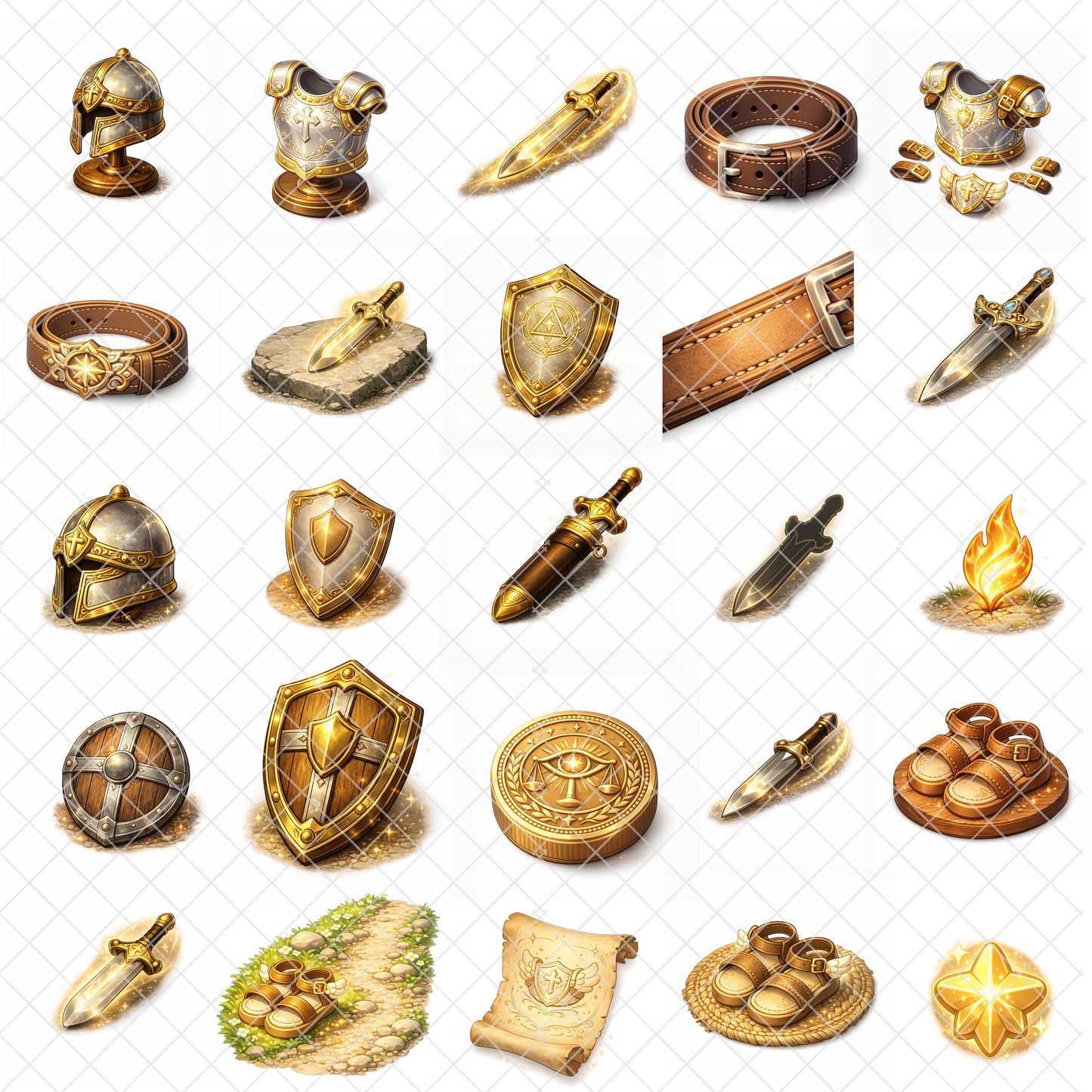 Armor of God 3D Clipart PNG Bundle – 60 Christian Graphics from Ephesians 6 for Sunday School & Bible Teaching