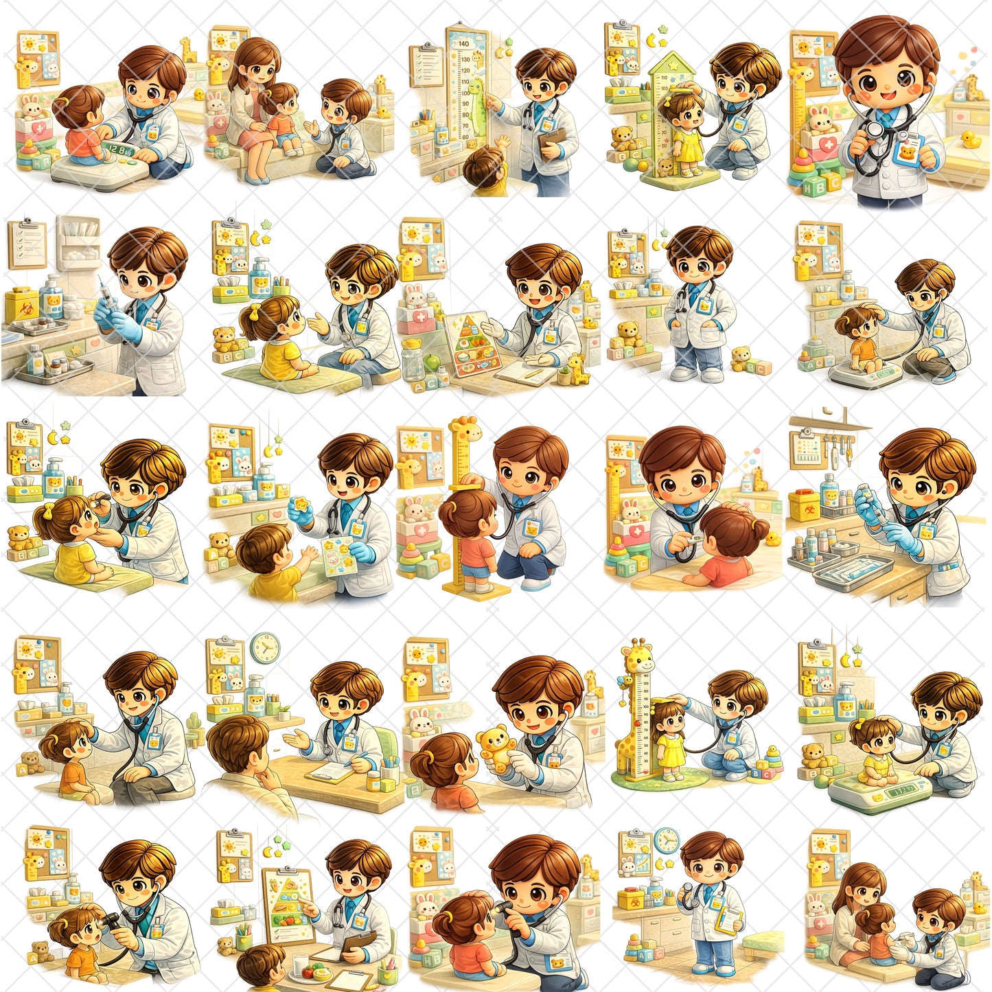 Pediatrician 3D Clipart PNG Bundle – 56 Kids Doctor & Healthcare Graphics for Clinics, Classrooms & Printables
