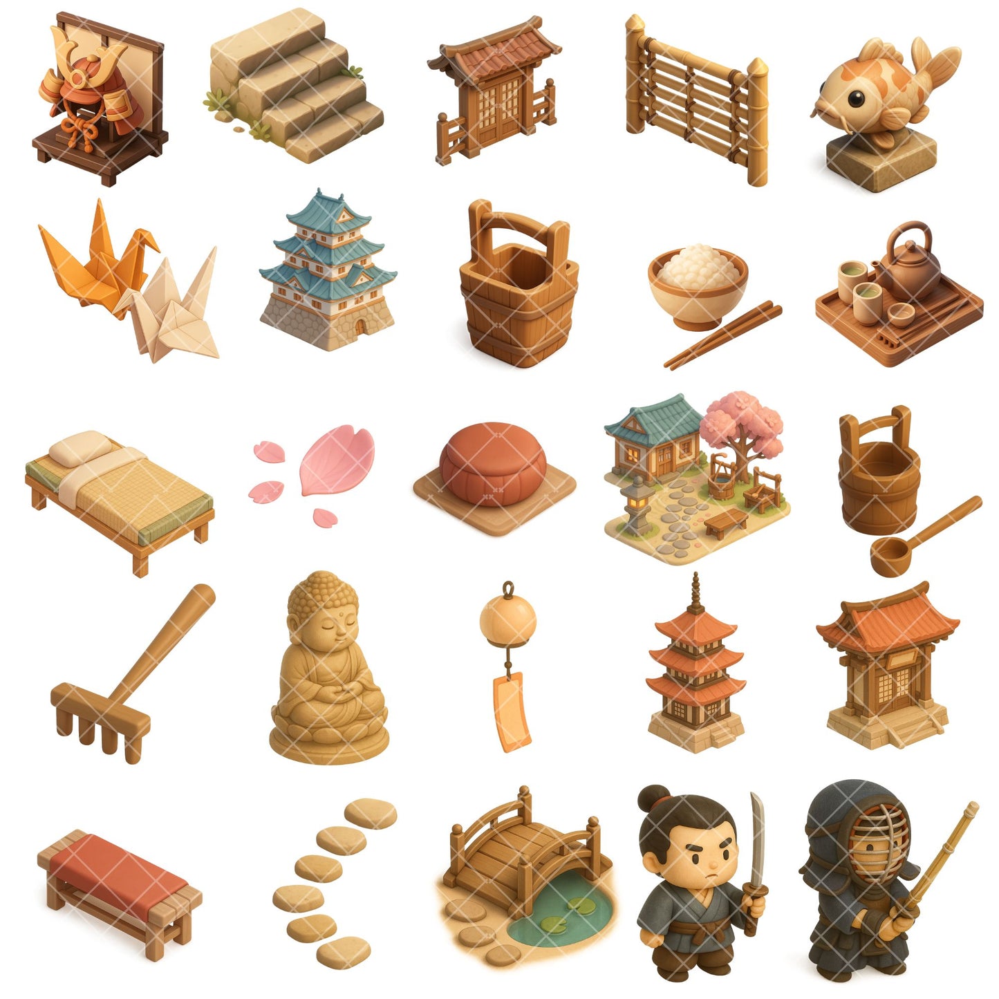 Japanese Zen Garden Clipart PNG – Asian Village, Pagoda & Temple Art | Meditation & Wellness Designs (65 Files)