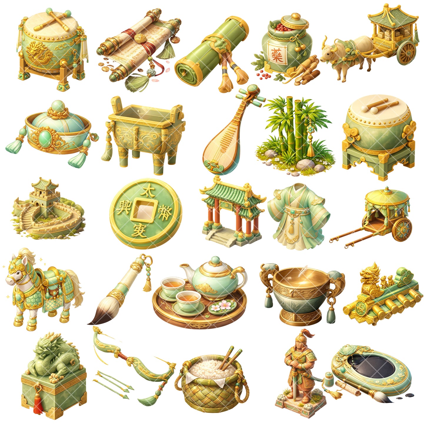 Ancient China Clipart – 55 Chinese History PNG Files – Pagoda, Dragon & Cultural Graphics
