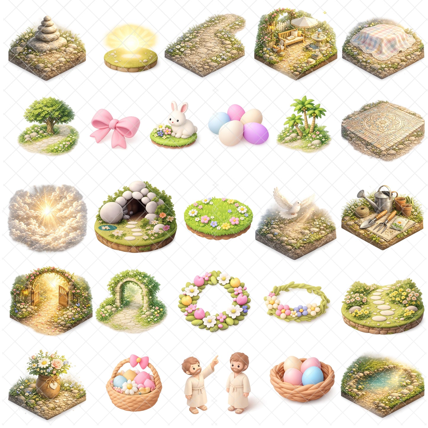 Easter 3D Clipart PNG Bundle – 75 Spring & Christian Graphics for Church, Classroom & Crafts