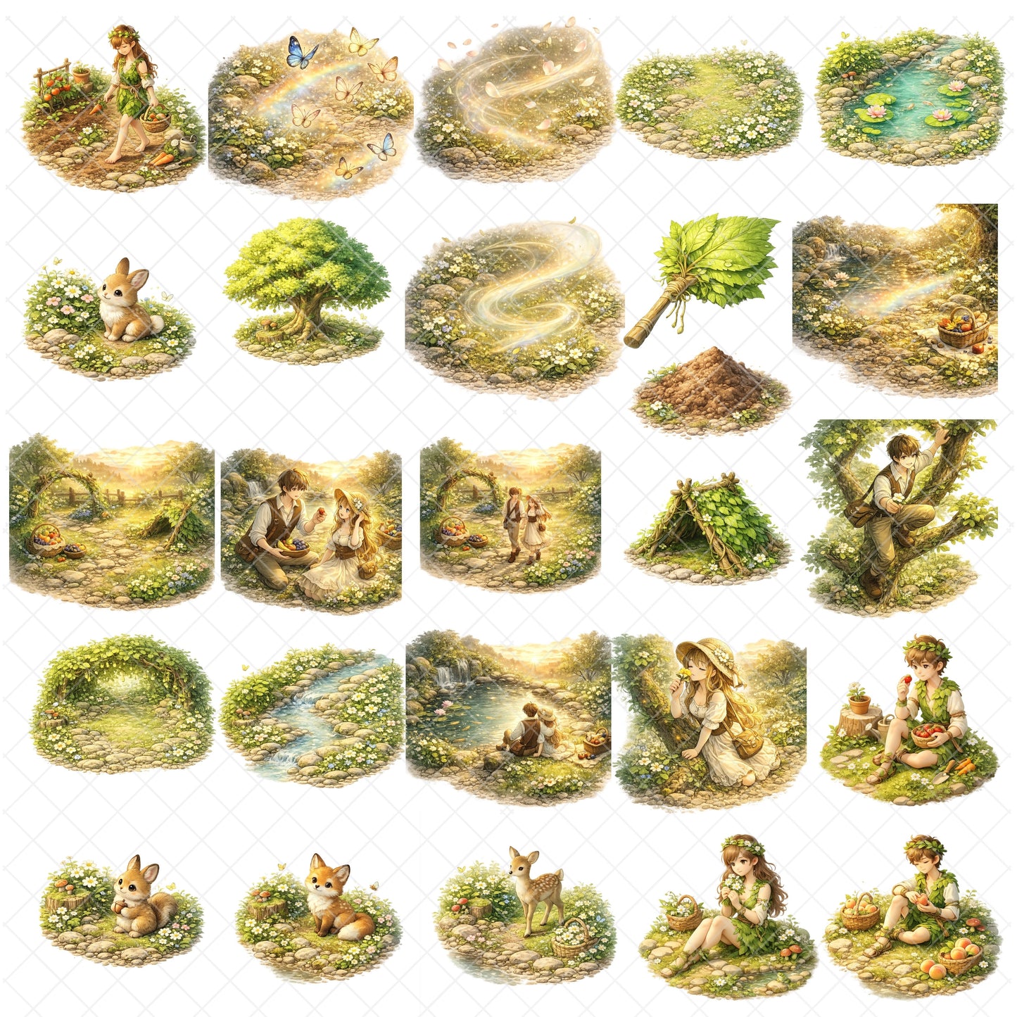 Adam and Eve 3D Clipart Set – 60 Garden of Eden Bible Story PNGs for Sunday School & Christian Crafts