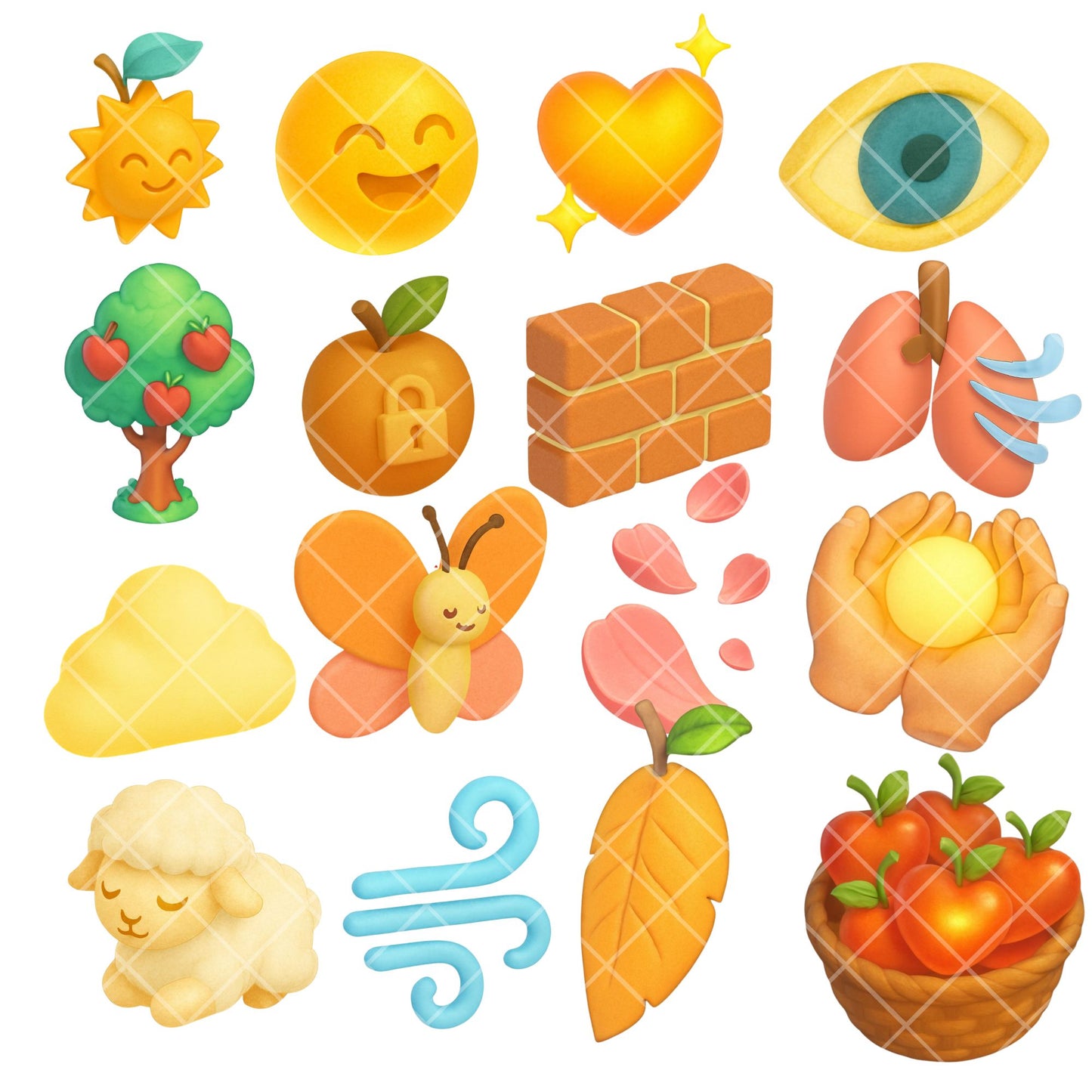 Fruit of the Spirit 3D Clipart – 60 PNG Christian Bible Illustrations for Kids & Sunday School