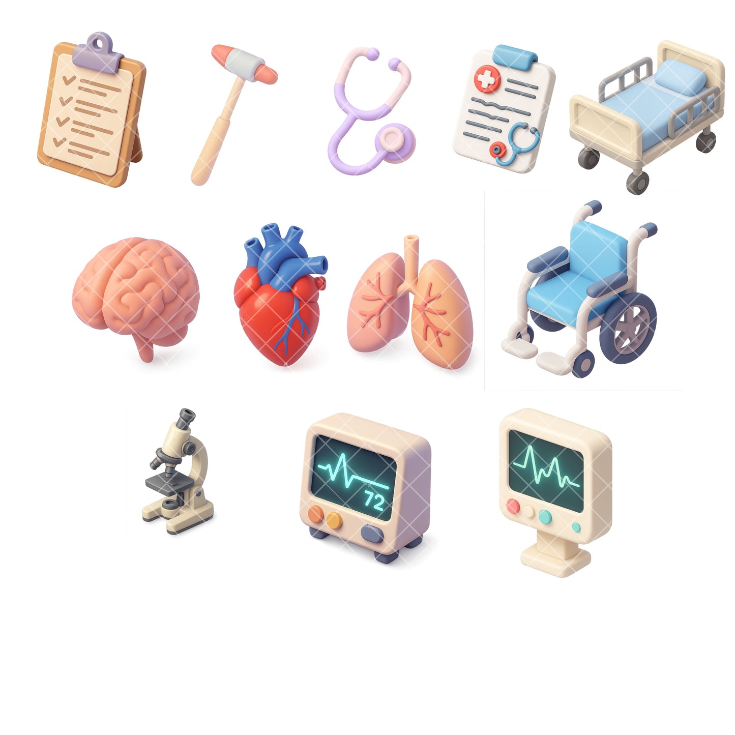 Medical Staff Clipart PNG Bundle – 53 Cute Hospital, Nurse & Doctor Graphics (Digital Download)
