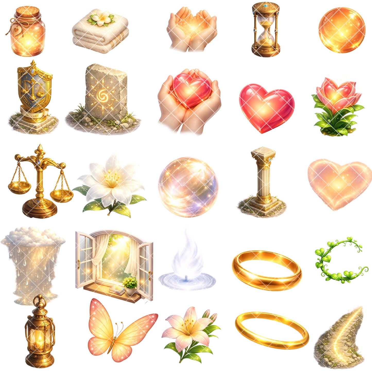 Attributes of God Clipart – 60 Christian Symbol PNG Files – Faith & Bible Study Graphics for Church Crafts