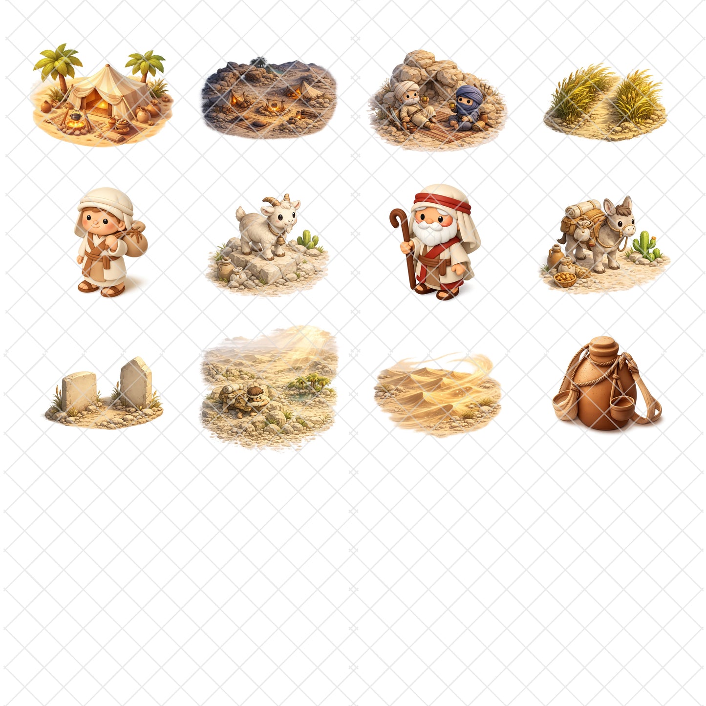 Moses Bible Story 3D Clipart PNG Bundle – 64 Christian Old Testament Scenes for Sunday School & Homeschool
