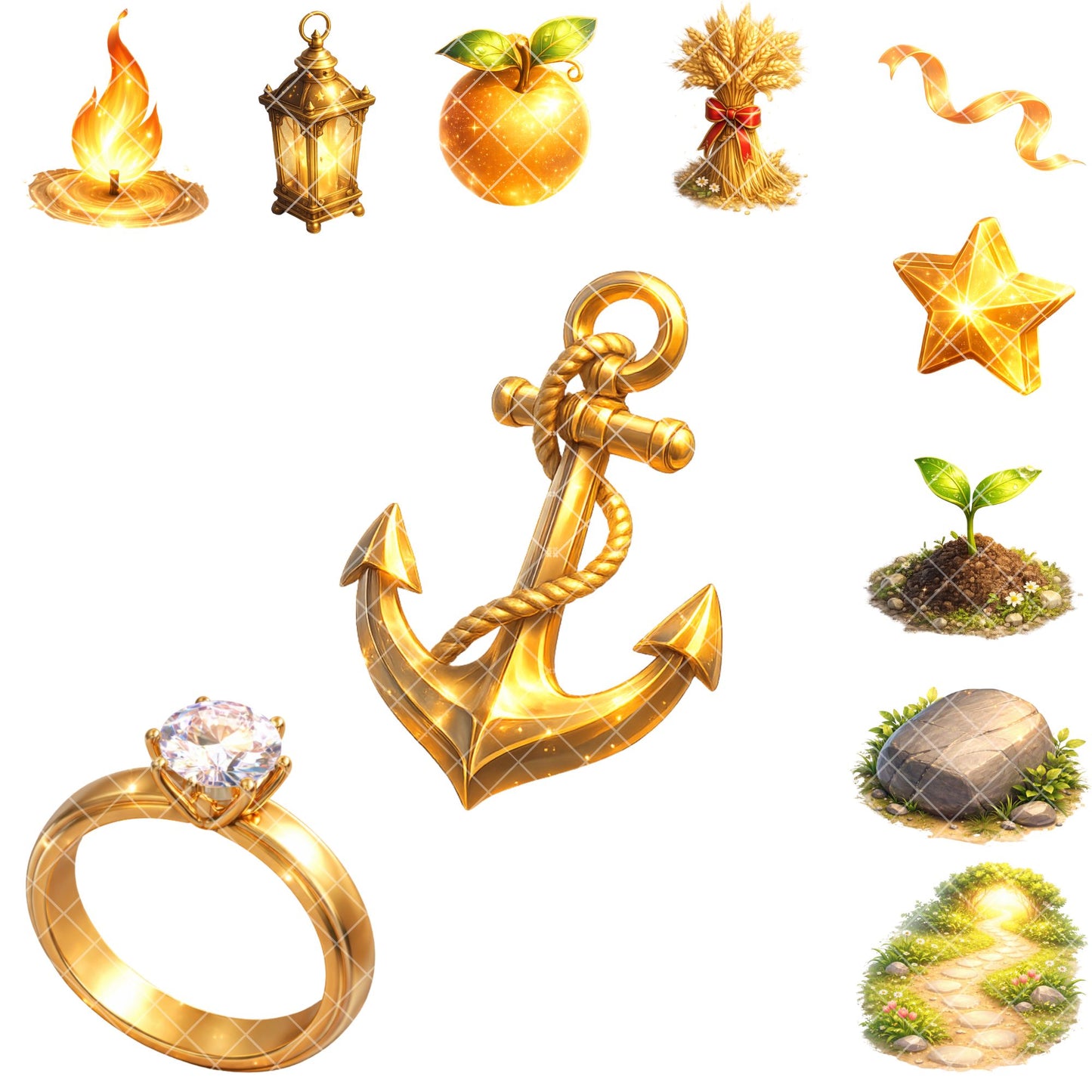 Attributes of God Clipart – 60 Christian Symbol PNG Files – Faith & Bible Study Graphics for Church Crafts