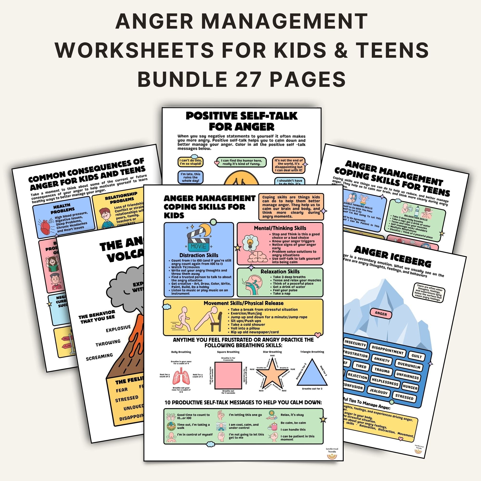Anger Tree Worksheet.pdf Anger Management Worksheets for Kids & Teens – 27 Page PDF Bundle ...