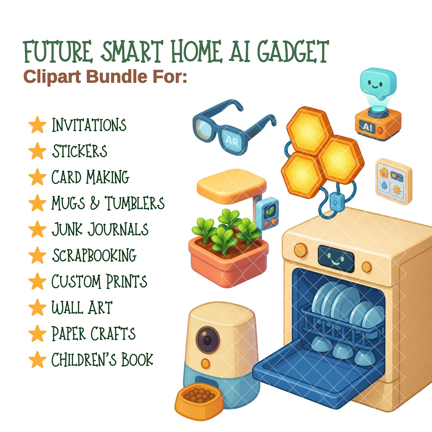 Smart Home Clipart – 52 AI Gadget PNGs | Cute Tech Icons, Futuristic Devices, App UI & Digital Designs