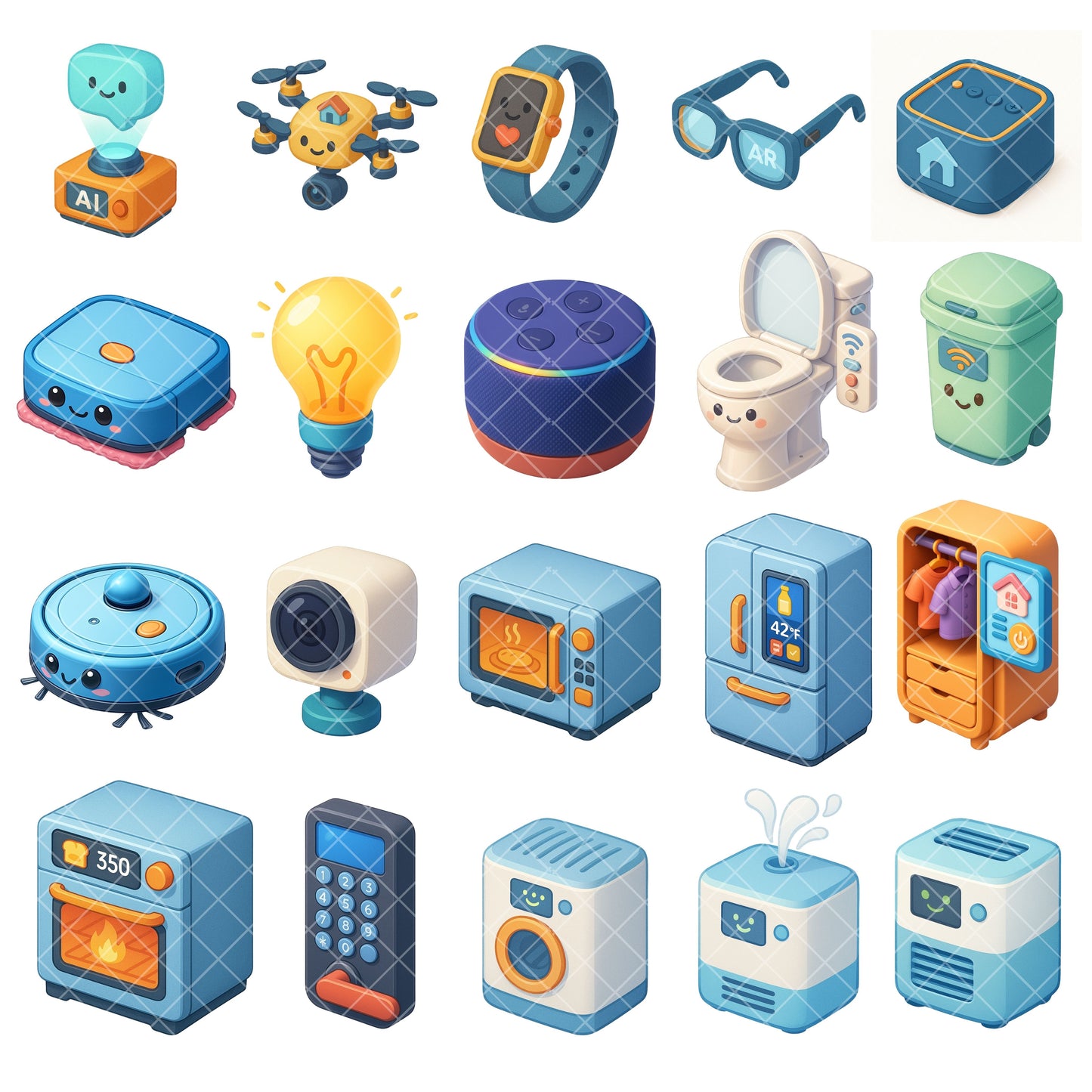 Smart Home Clipart – 52 AI Gadget PNGs | Cute Tech Icons, Futuristic Devices, App UI & Digital Designs