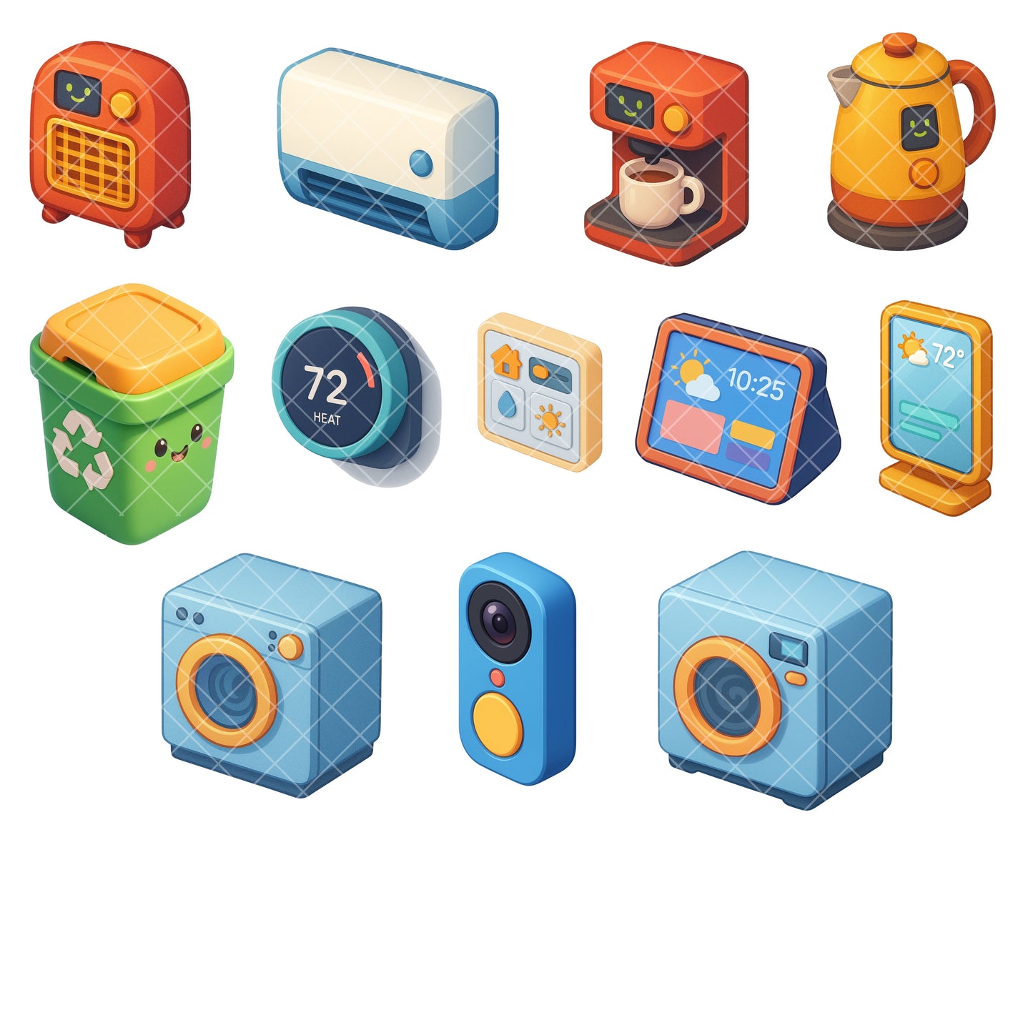 Smart Home Clipart – 52 AI Gadget PNGs | Cute Tech Icons, Futuristic Devices, App UI & Digital Designs