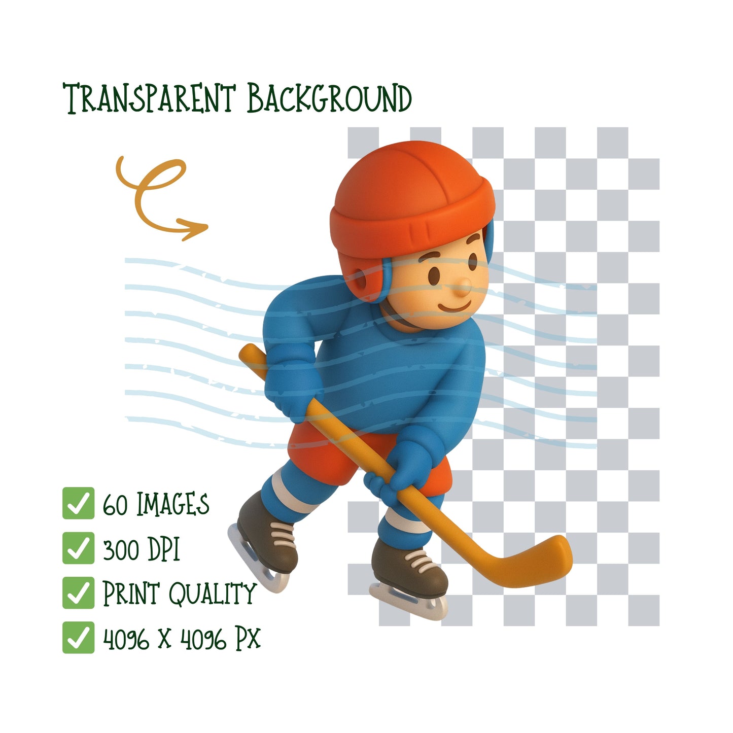 Winter Sports Clipart – 60 3D PNGs | Skiing, Snowboarding, Sledding, Cozy Winter Fun Graphics