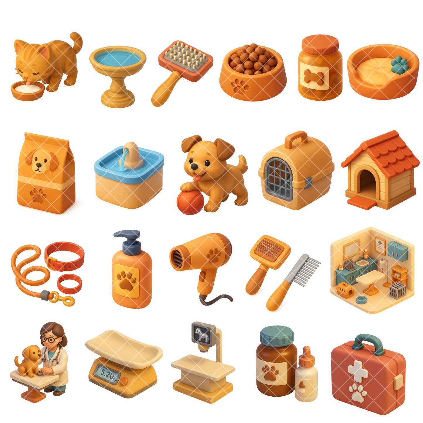 Pet Care 3D Clipart – 66 PNG Vet, Grooming & Animal Graphics | Dogs, Cats, Adoption, Animal Care