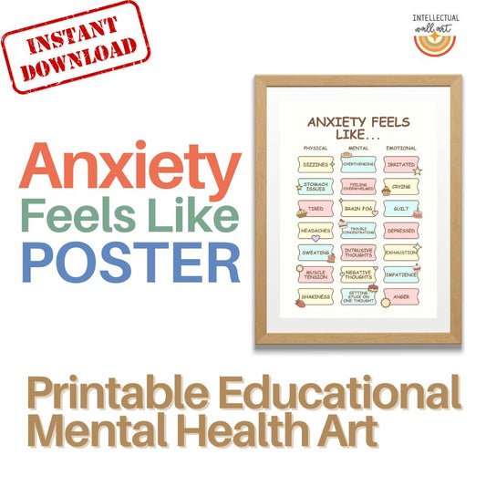 Anxiety Feels Like Poster – Printable Mental Health Symptom Awareness Chart