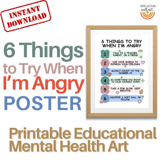 6 Things to Try When I'm Angry Poster – Printable Emotional Regulation Tool for Kids