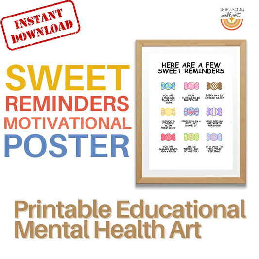 Sweet Reminders Motivational Poster – Positive Affirmations for Kids & Classrooms