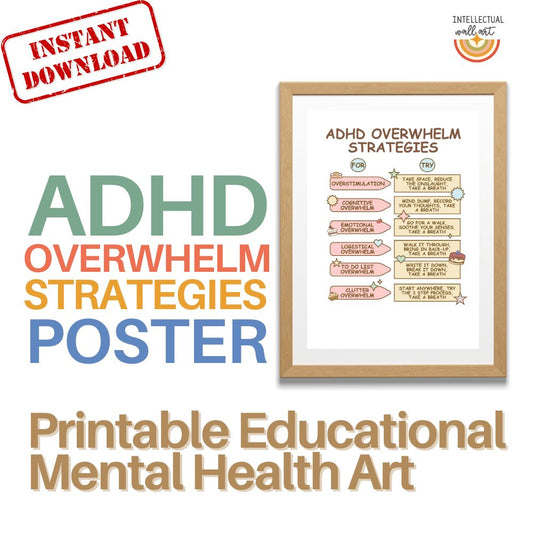 ADHD Overwhelm Poster – Printable Coping Strategies for Focus & Calm