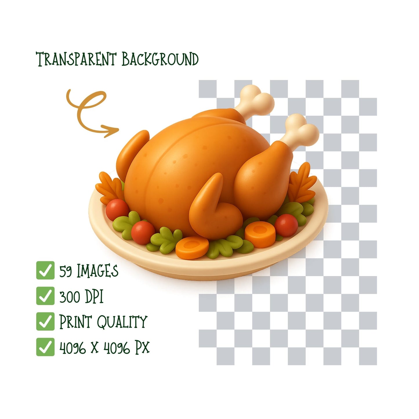 Thanksgiving Food Clipart – Harvest Basket & Turkey Dinner PNG | Fall Feast, Autumn Decor & Holiday Art (59 Files)